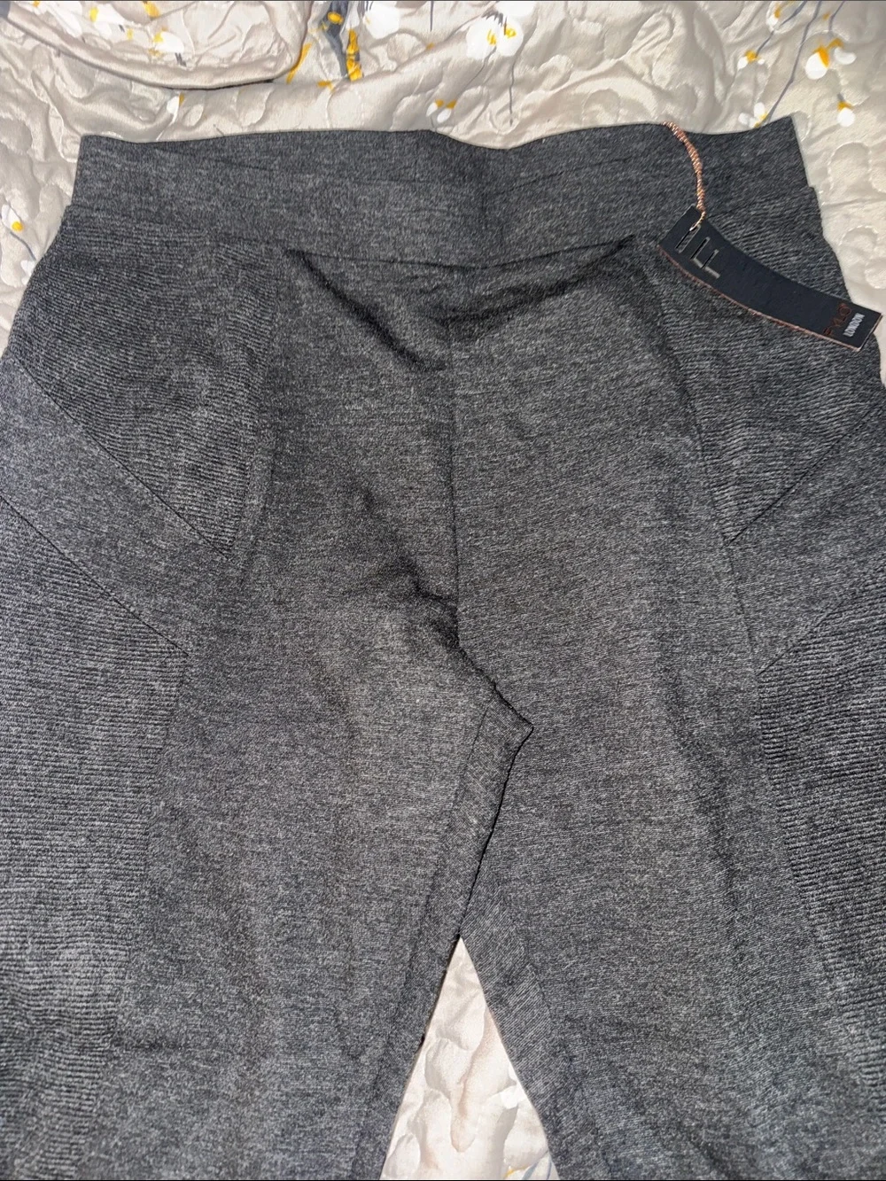 FYLO Charcoal Ribbed Knit Leggings - Picture 3 of 4